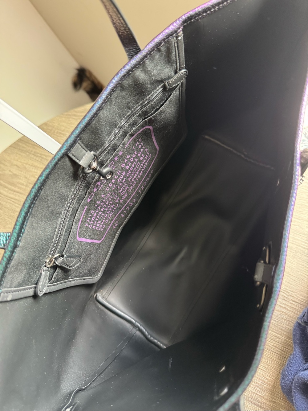 Coach Hologram Oil Slick Iridescent Mermaid Open City Tote 22550 - Picture 4 of 8